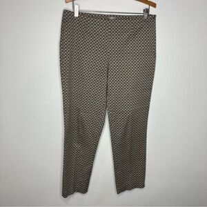 J. Jill tapered‎ slacks black tan white geometric pattern size 10